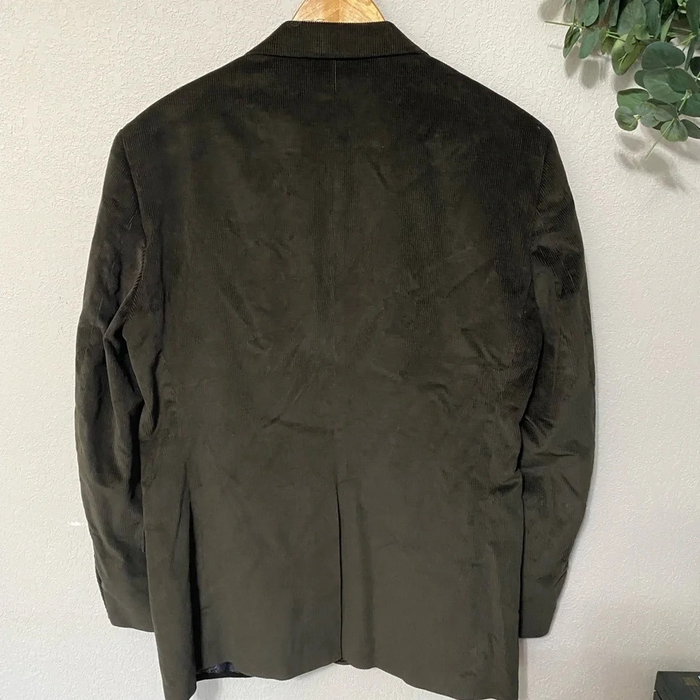 STAFFORD Classic Fit chocolate brown 100% cotton corduroy 2 button blazer 42L